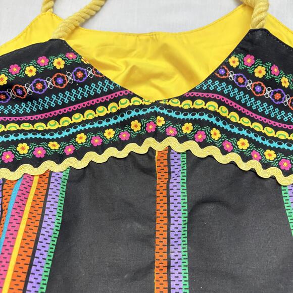 Boho Oversized Bucket Bag Bright Colors Market Tote - Picture 6 of 6